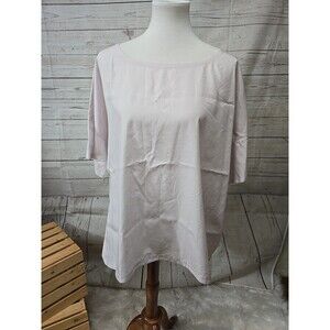 Eileen Fisher Women's Size XL Boxy Tencel Top Dolman Short‎ Sleeve Light Purple